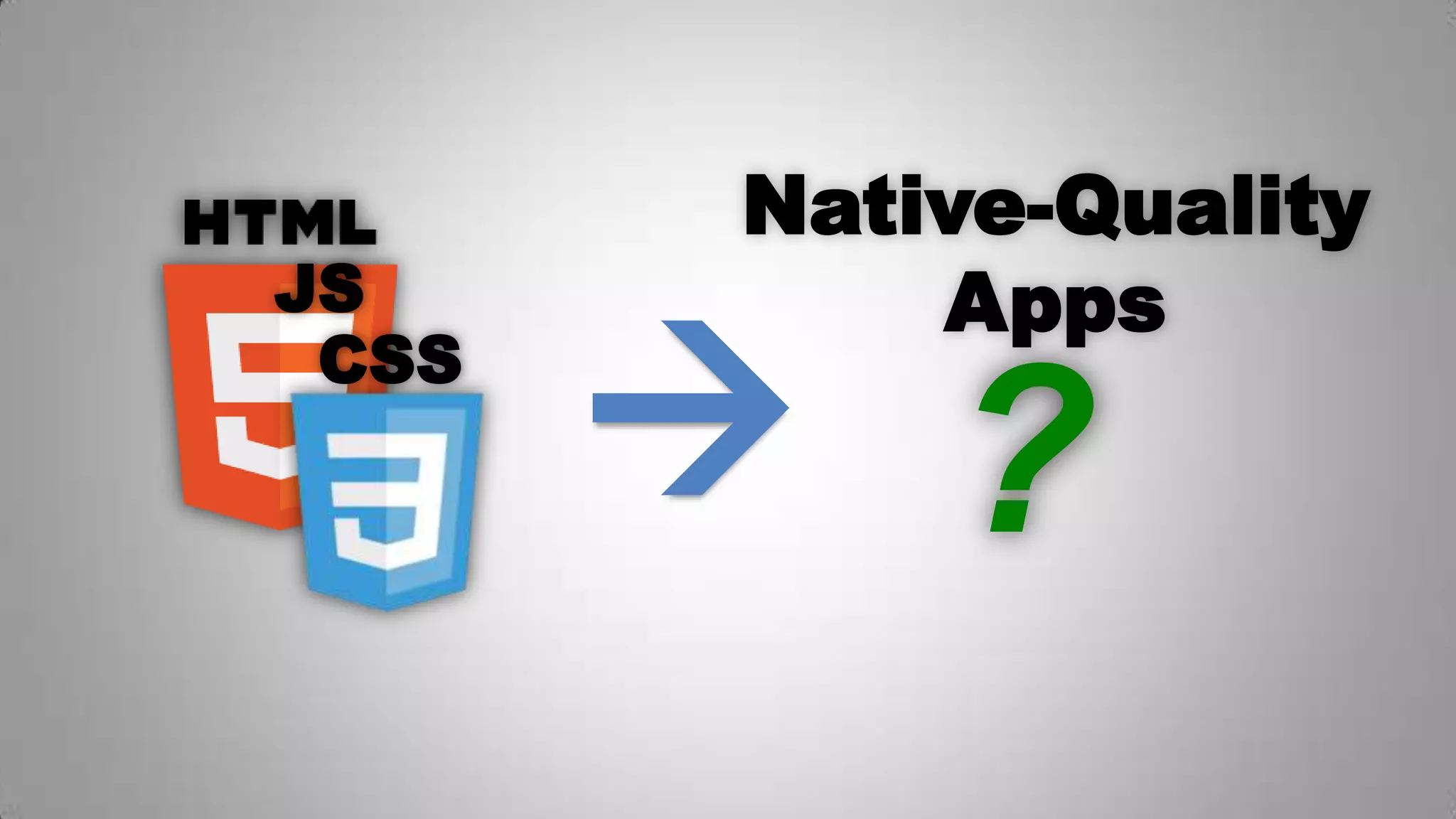 Native-Quality
Apps
?
CSS
JS

 