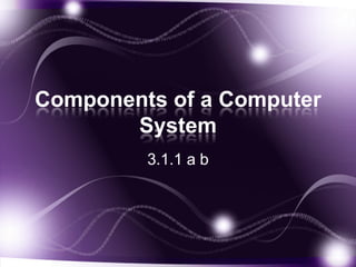 Components of a Computer
       System
         3.1.1 a b
 