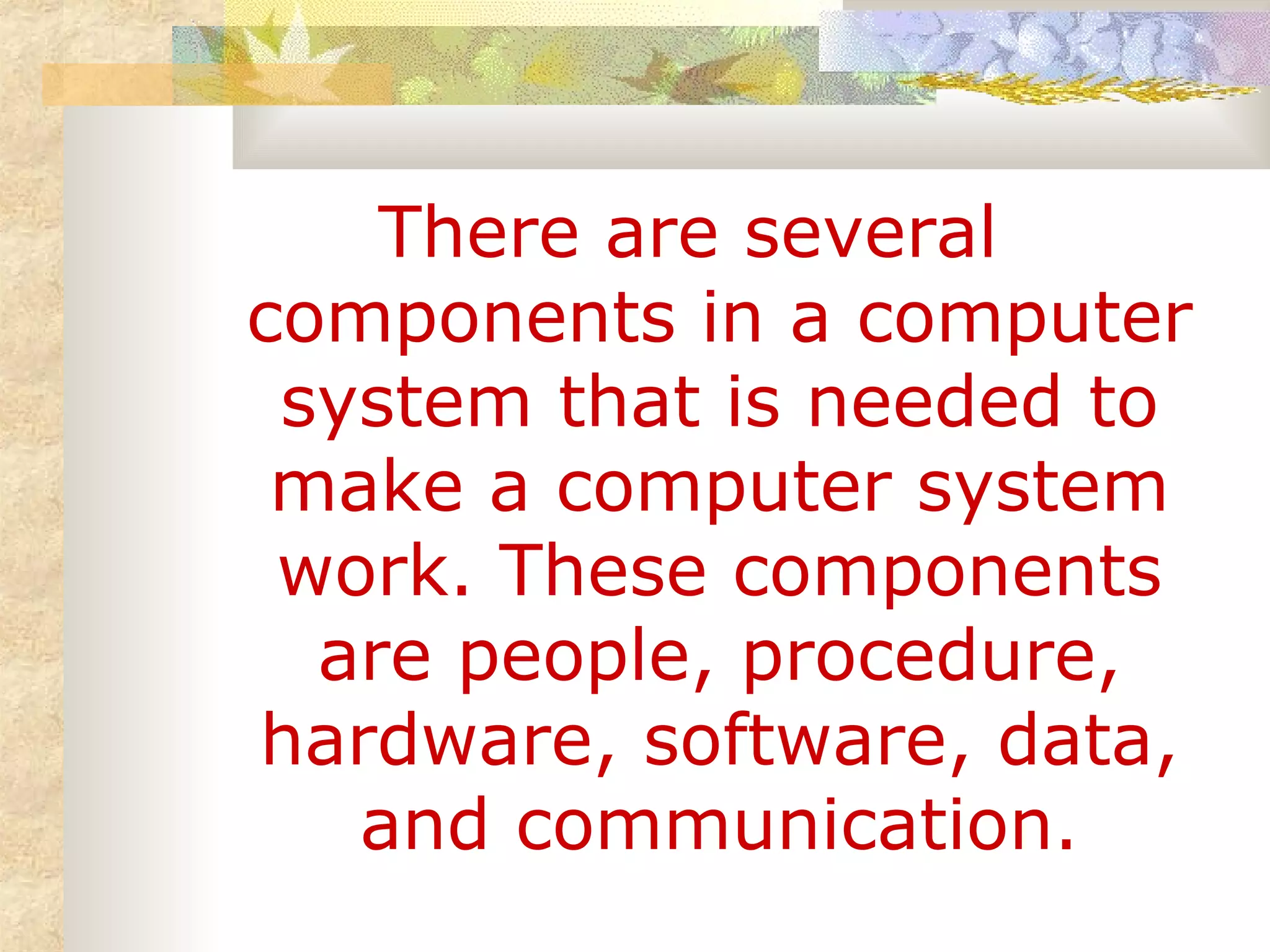 Components of a computer system | PPT