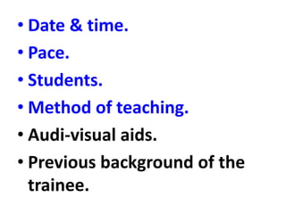 COMPONENTS OF LESSON PLAN
