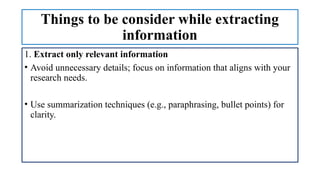Components of an article; information to be included in different parts ...