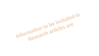 Components of an article; information to be included in different parts ...