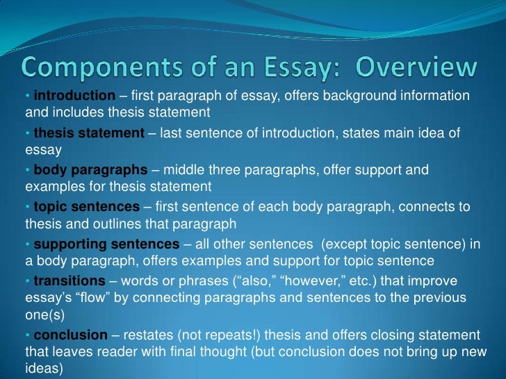 components of an essay