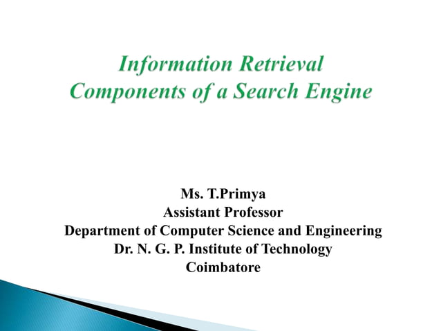 Components of a search engine | PPTX | Search | Internet