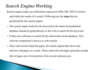 Components of a search engine | PPTX | Search | Internet