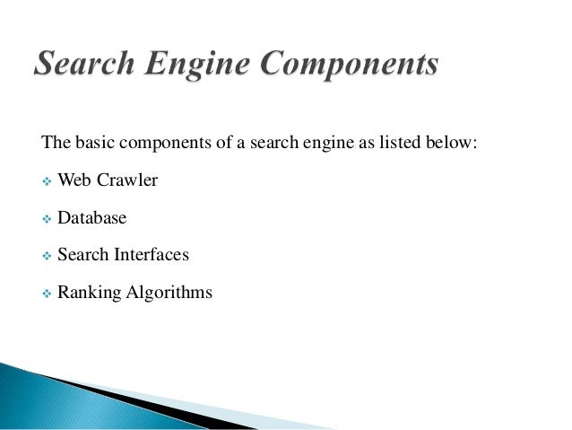 Components of a search engine