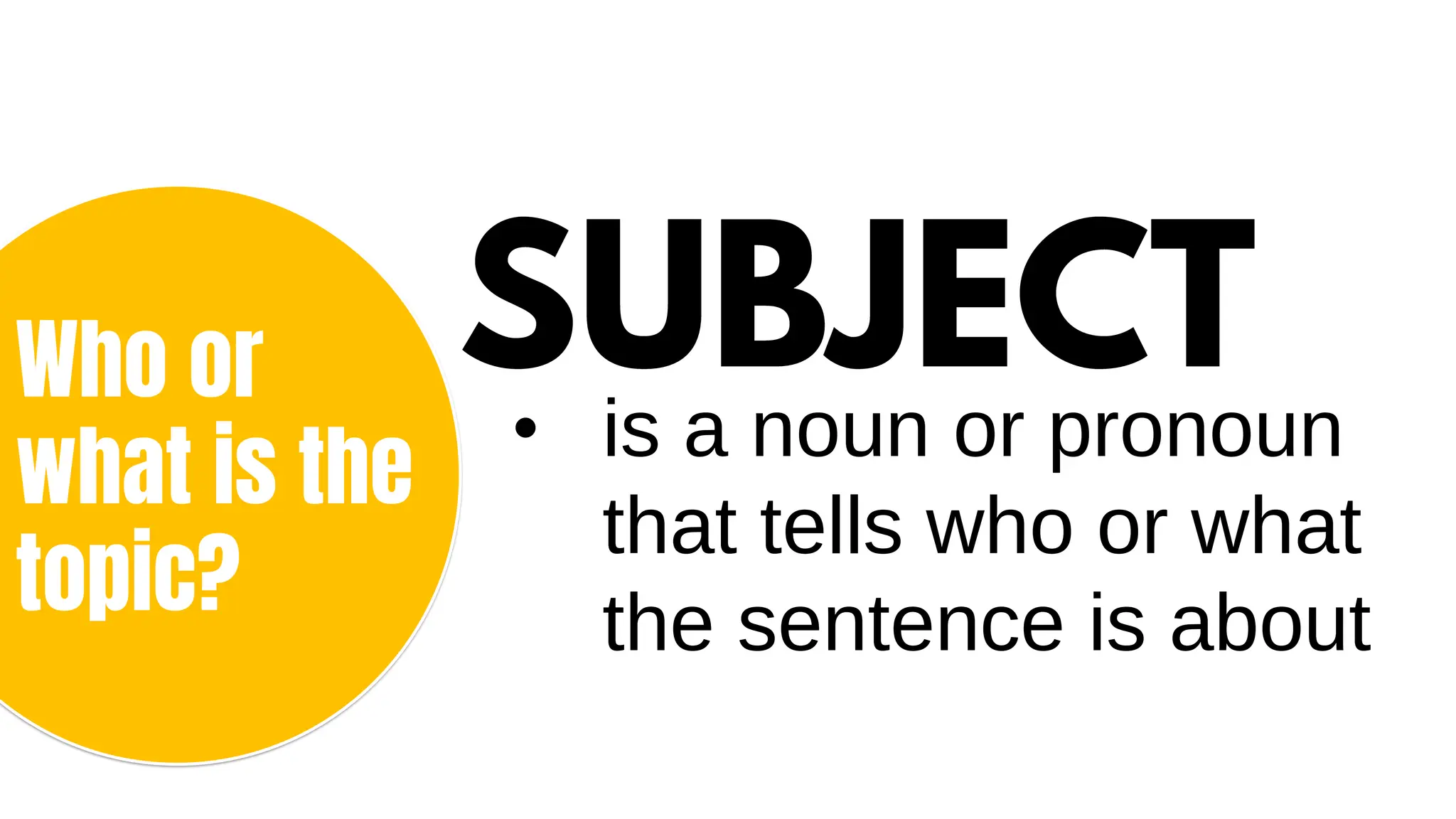 COMPONENTS OF A SENTENCE: Subject, predicate, direct and indirect ...