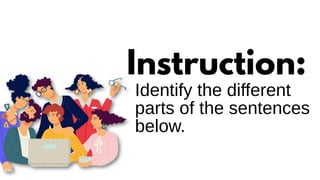 COMPONENTS OF A SENTENCE: Subject, predicate, direct and indirect ...