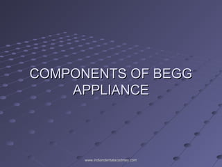 COMPONENTS OF BEGG
APPLIANCE

www.indiandentalacadmey.com

 