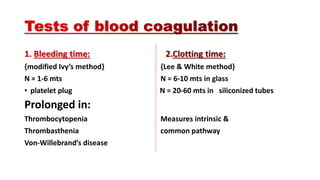 Components of blood and blood clotting mechanism | PPTX