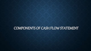 COMPONENTS OF CASH FLOW STATEMENT
 