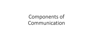 Components of
Communication
 