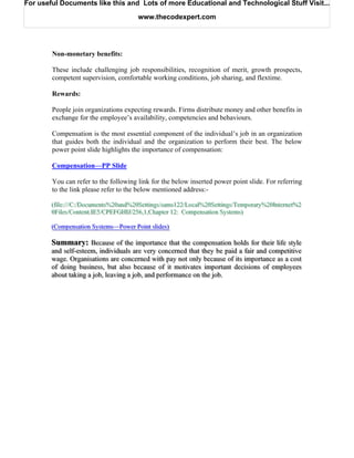 Components Of Compensation | PDF