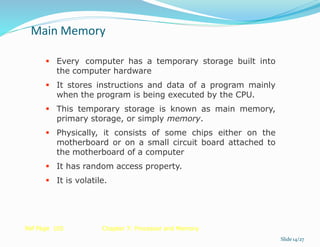 components of computer | PPTX | Data Storage and Warehousing | Computing