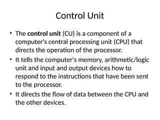 Components of Computer System: Input, Output Devices, CPU, Memory ...