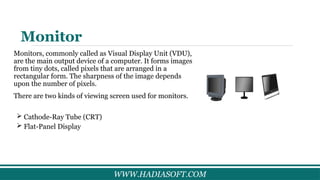 Visual Display Unites Comprehensive Overview of Computer Components and Peripheral Devices | PPTX
