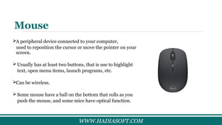 Comprehensive Overview of Computer Components and Peripheral Devices | PPTX