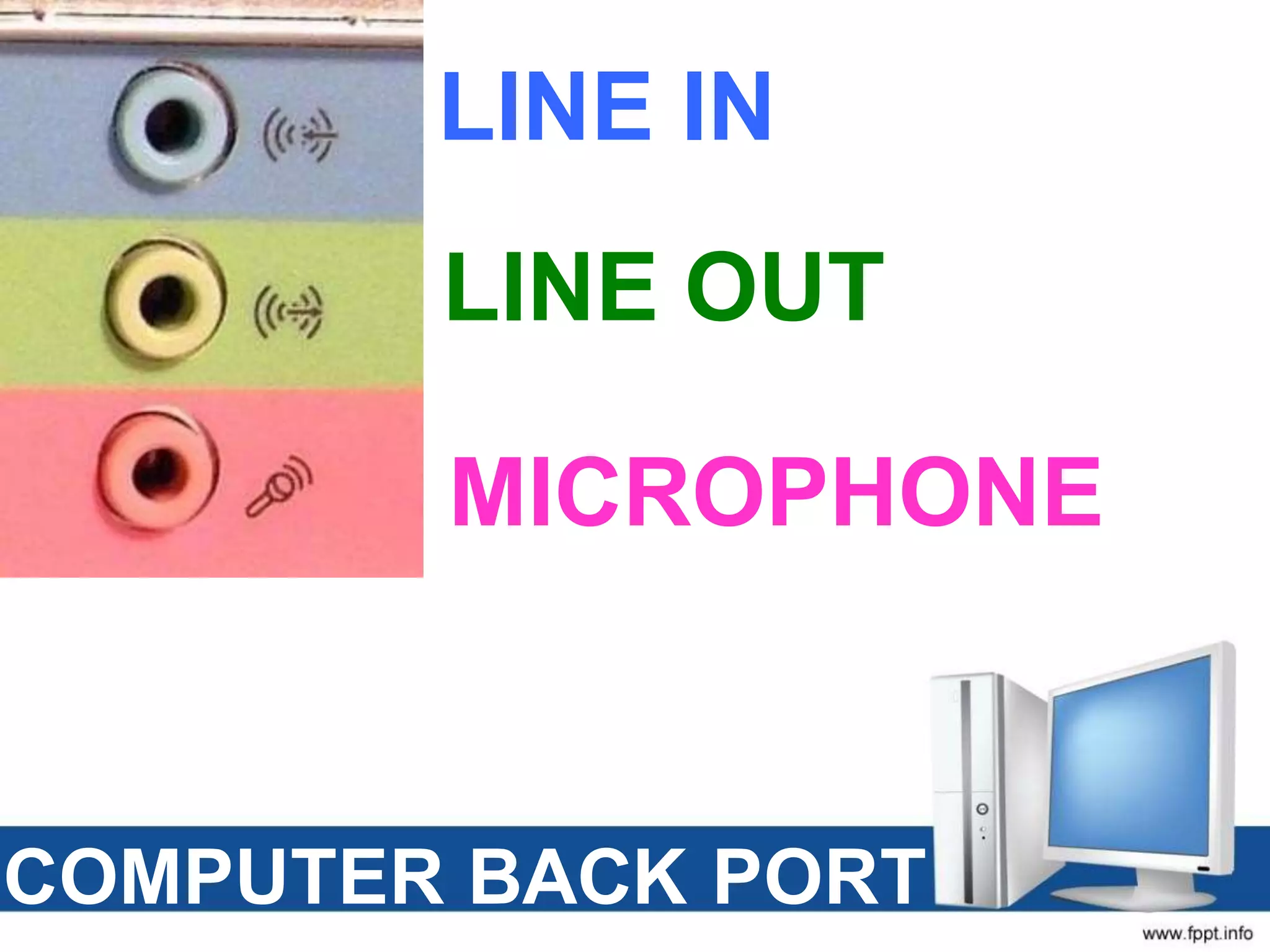 COMPUTER BACK PORT
LINE IN
LINE OUT
MICROPHONE
 