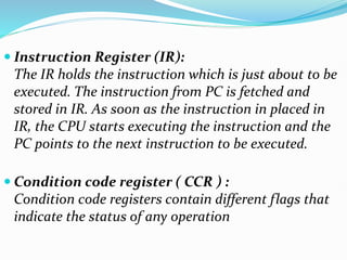 Ir Cpu CHAPTER-8 COMPONENTS OF COMPUTER SYSTEM CLASS 9 CBSE | PPTX