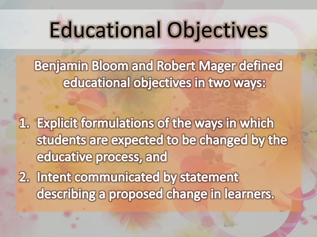 Curriculum Aims, Goals and Objectives