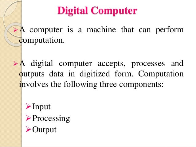 Components of digital computer