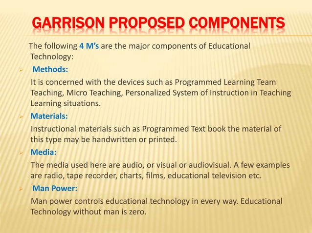 Components of Educational Technology | PPTX | Education