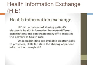 Health Information Exchange
(HIE)
 
