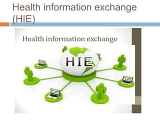 Health information exchange
(HIE)
 
