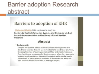 Barrier adoption Research
abstract
 