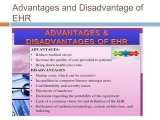 Advantages and Disadvantage of
EHR
 