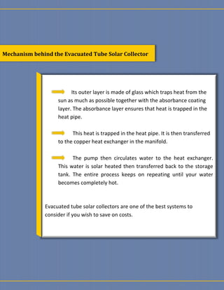 Components Of Evacuated Tube Solar Collector And How It Works | PDF