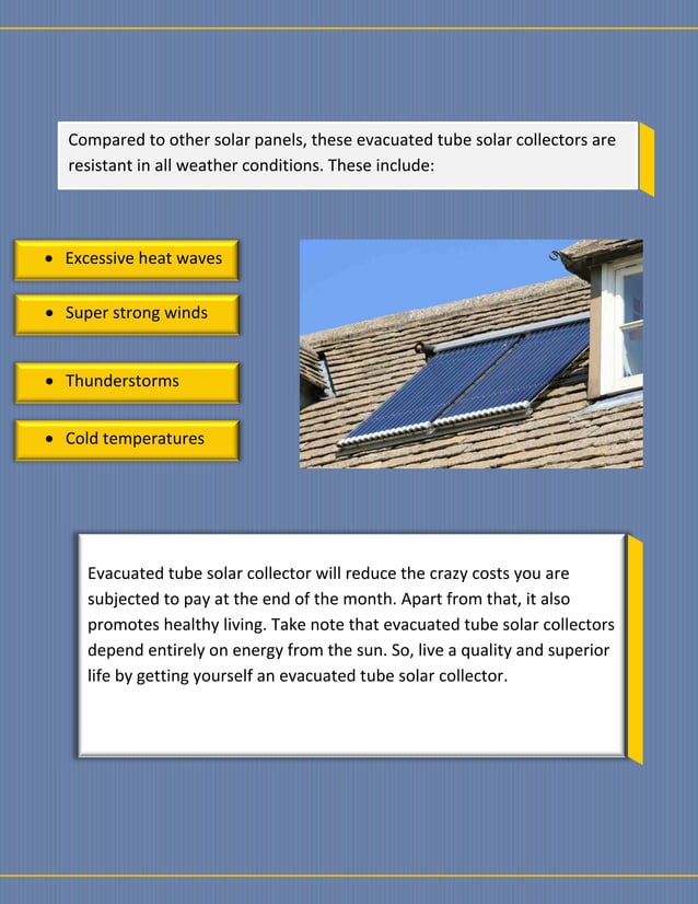 Components Of Evacuated Tube Solar Collector And How It Works