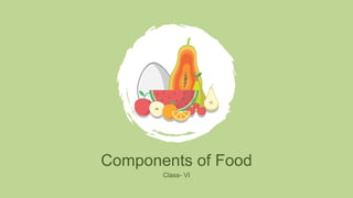 Components of Food
Class- VI
 