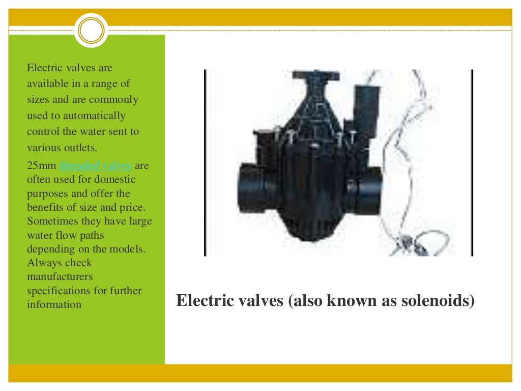 Components of irrigation systems