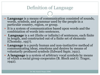 Dr. M. Enamul Hoque- Components of language | PPTX