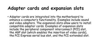 Components Of Motherboard or Parts of Motherboard | PDF
