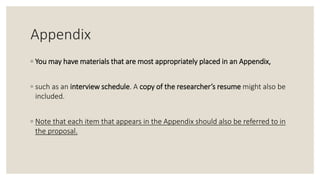 Components in qualitative research proposal Three aspects of ...