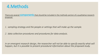 Components in qualitative research proposal Three aspects of ...