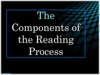 The
Components of
the Reading
Process
 