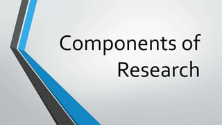 Components of
Research
 