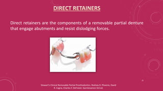 Direct Retainers In Rpd Components of RPD and Major connectors_Dr Shuchi Jain.pptx