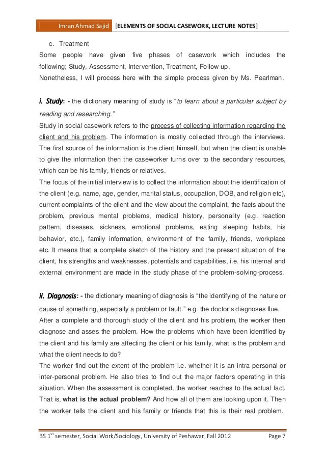 Components of Social Casework by Imran Ahmad Sajid