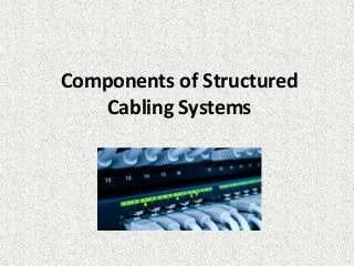 Components of Structured
Cabling Systems
 