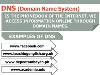 Components of the Internet and the World Wide Web | PPTX