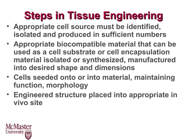 Components of tissue engineering | PPT | Biological Sciences | Science