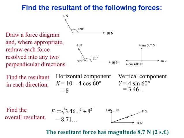 Force Components Example Problem Components or resolved forces presentation.ppt