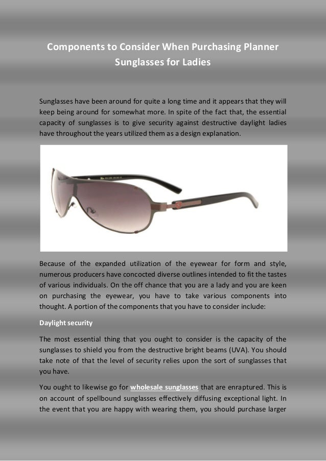 sunglasses components
