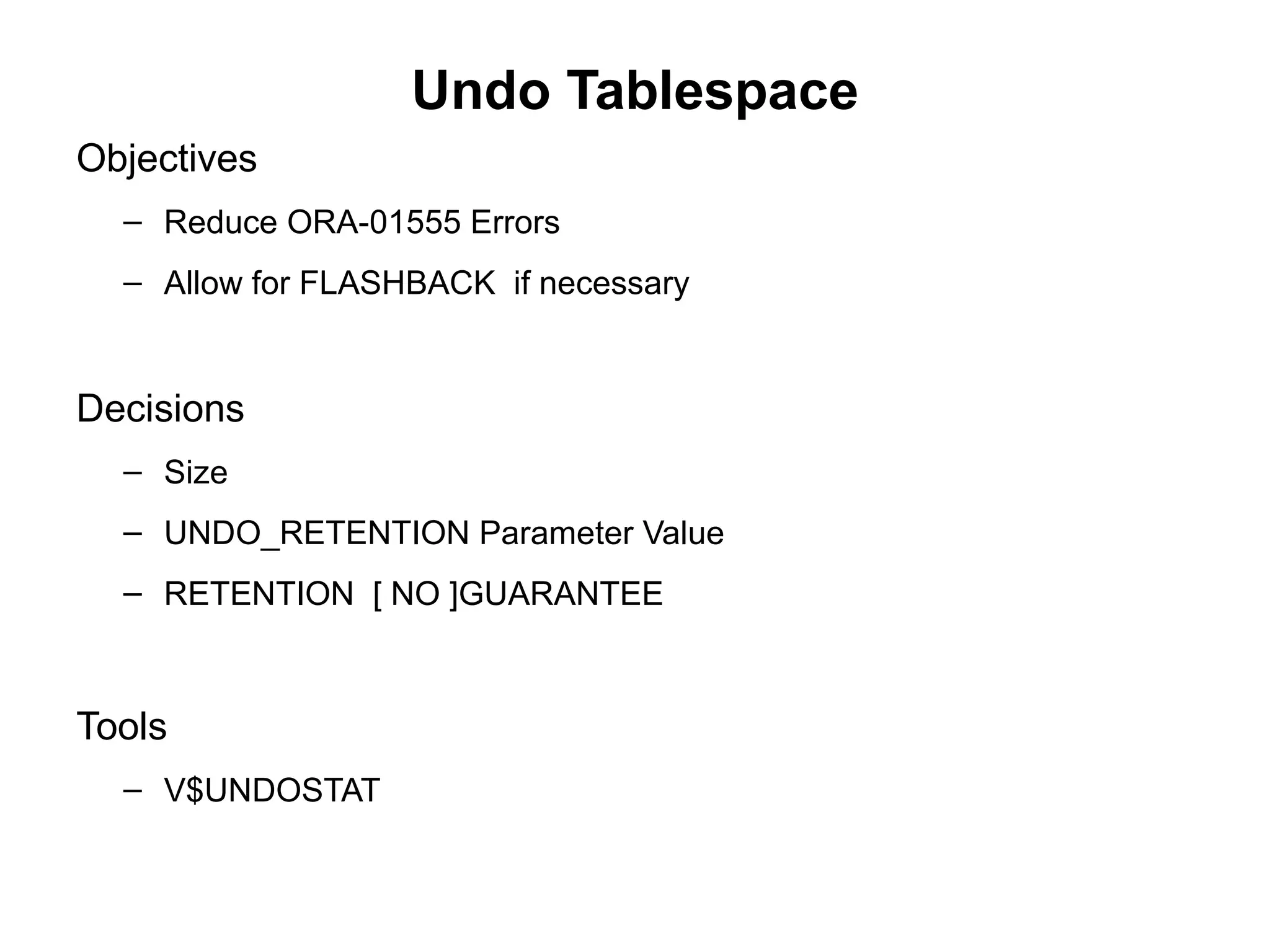 Presentation oracle undo redo structures ppt