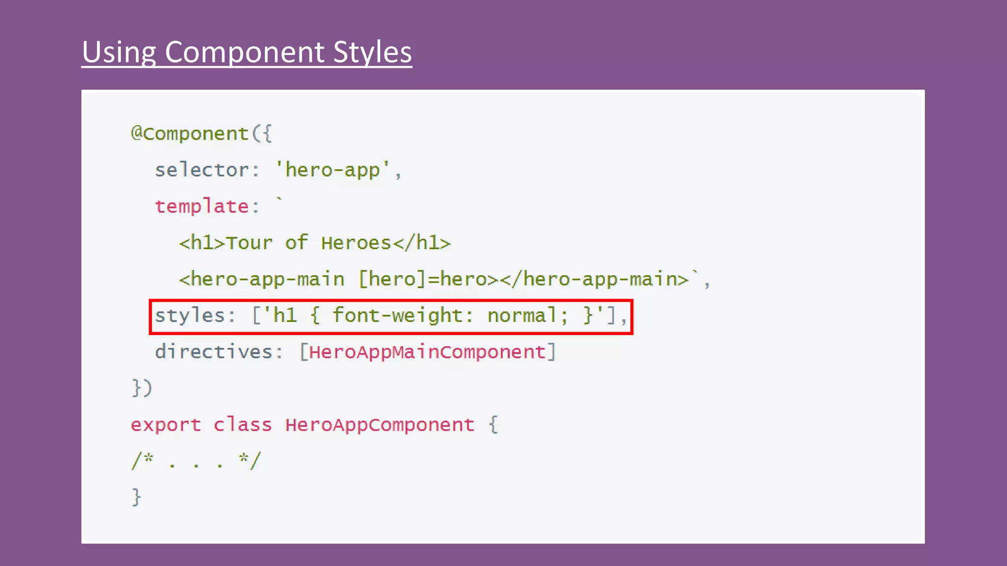 Angular 2 Component styles | PPT