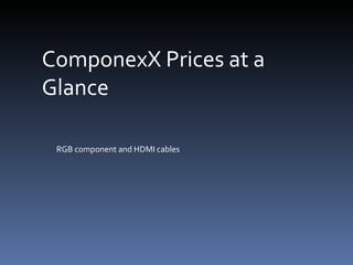 ComponexX Prices at a Glance RGB component and HDMI cables 
